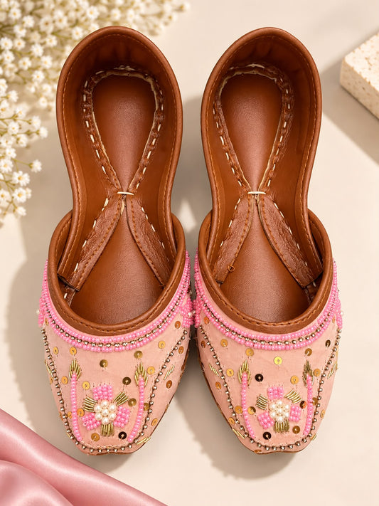 Pink Hand Embellished Jutti